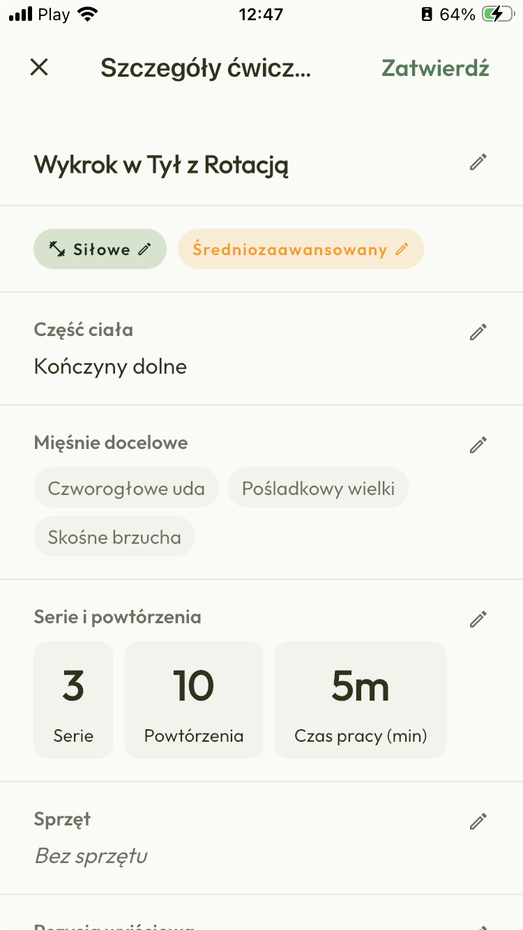 AI-structured exercise details shown on a phone