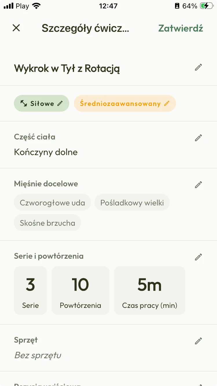 AI-structured exercise details shown on a phone